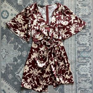 EUC ZARA maroon floral dress